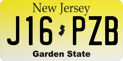 NJ license plate J16PZB