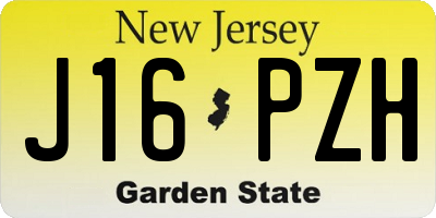 NJ license plate J16PZH