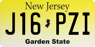 NJ license plate J16PZI