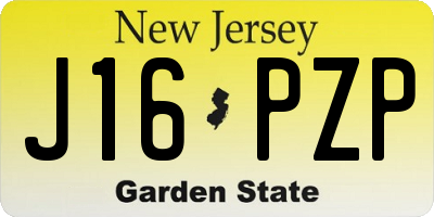 NJ license plate J16PZP