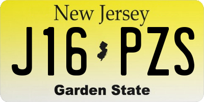 NJ license plate J16PZS