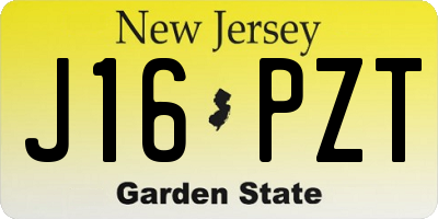 NJ license plate J16PZT