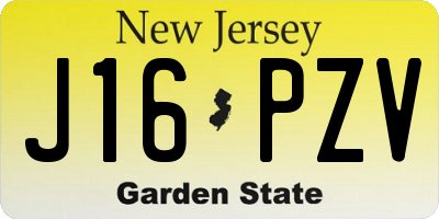 NJ license plate J16PZV