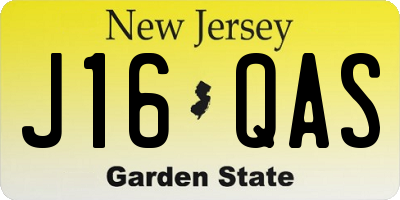 NJ license plate J16QAS