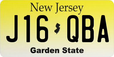 NJ license plate J16QBA