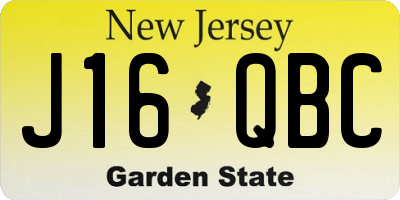 NJ license plate J16QBC