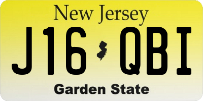 NJ license plate J16QBI