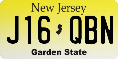 NJ license plate J16QBN