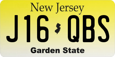 NJ license plate J16QBS