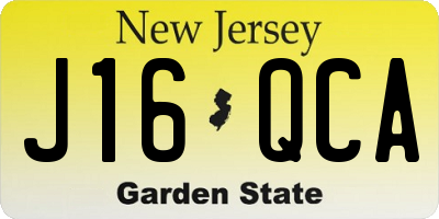 NJ license plate J16QCA