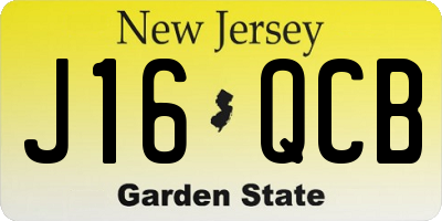NJ license plate J16QCB