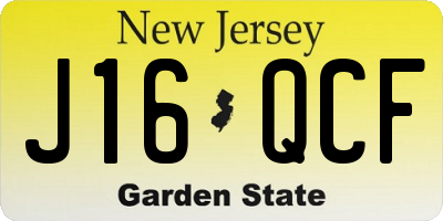 NJ license plate J16QCF