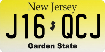 NJ license plate J16QCJ