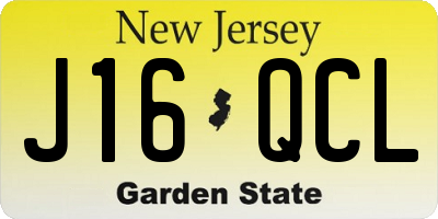 NJ license plate J16QCL