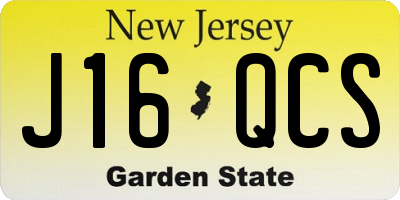 NJ license plate J16QCS