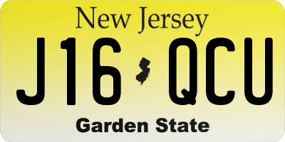 NJ license plate J16QCU