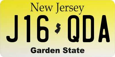 NJ license plate J16QDA