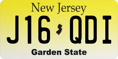 NJ license plate J16QDI