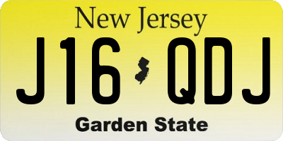NJ license plate J16QDJ