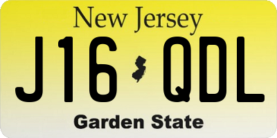 NJ license plate J16QDL