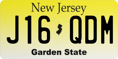 NJ license plate J16QDM