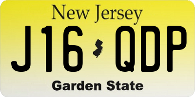 NJ license plate J16QDP