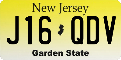 NJ license plate J16QDV
