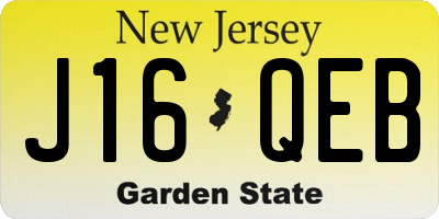 NJ license plate J16QEB