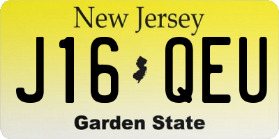 NJ license plate J16QEU