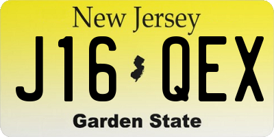 NJ license plate J16QEX