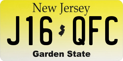 NJ license plate J16QFC