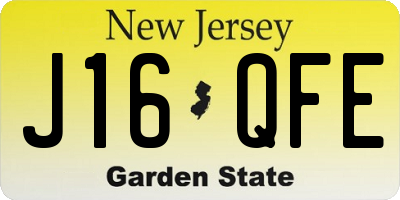 NJ license plate J16QFE