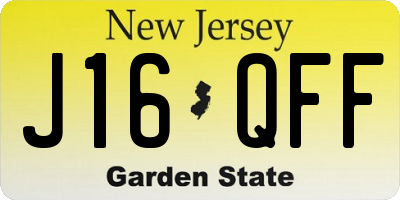 NJ license plate J16QFF