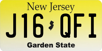NJ license plate J16QFI