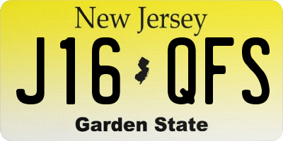 NJ license plate J16QFS