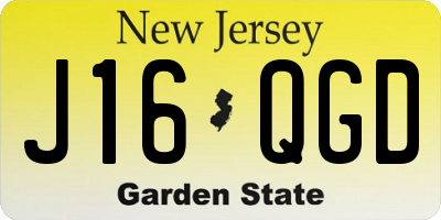 NJ license plate J16QGD