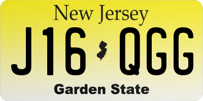 NJ license plate J16QGG