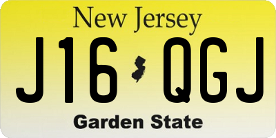 NJ license plate J16QGJ