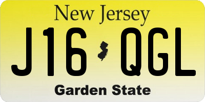 NJ license plate J16QGL