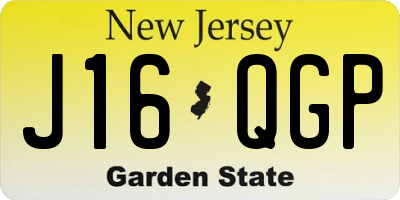 NJ license plate J16QGP