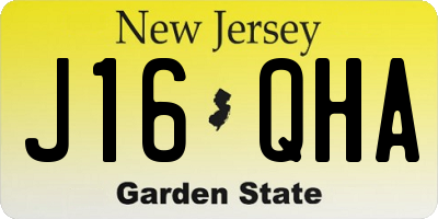 NJ license plate J16QHA
