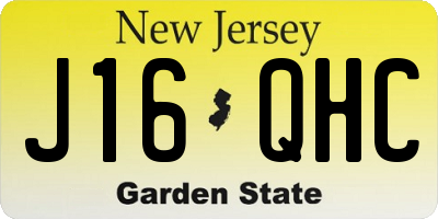 NJ license plate J16QHC