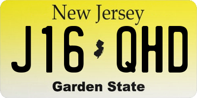 NJ license plate J16QHD