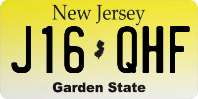 NJ license plate J16QHF