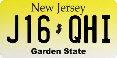 NJ license plate J16QHI
