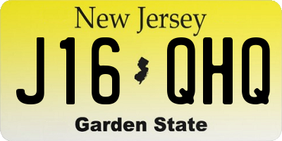 NJ license plate J16QHQ