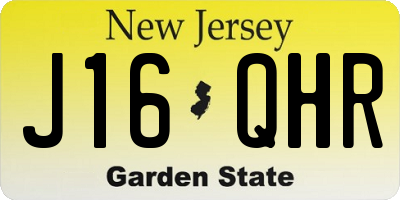 NJ license plate J16QHR