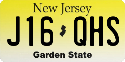 NJ license plate J16QHS