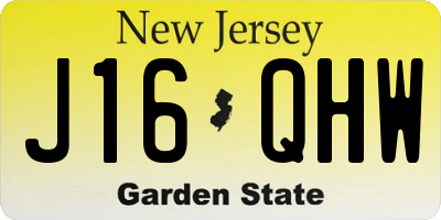 NJ license plate J16QHW
