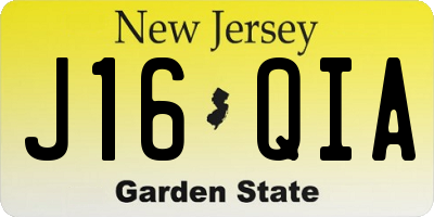 NJ license plate J16QIA